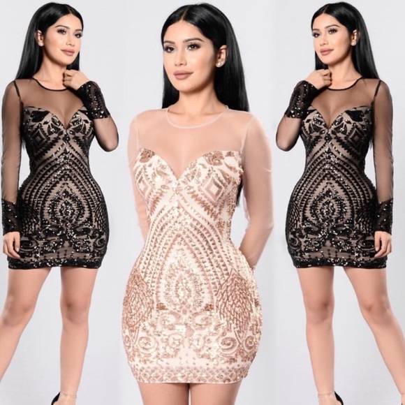 Nude colored mesh dress worn 1x - Picture 1 of 2